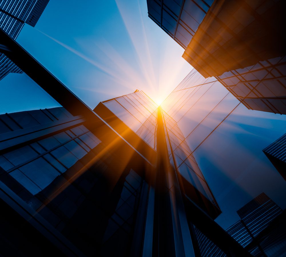 Skyscrapers from a low angle view in Shanghai,China.